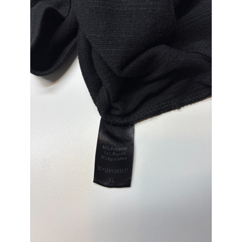 Tuckernuck Blouse Womens XL Black Knit Ribbed Pullover Tee Scoopneck - Picture 4 of 7